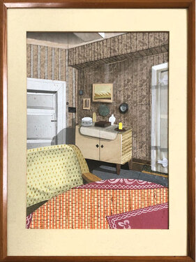 2023 - various papers, pencil, framed - 41 x 30,5 cm