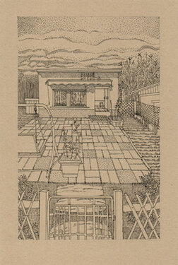 Anja Warzecha - Idyll 2<br />2022 - Fineliner on paper - 30 x 20 cm