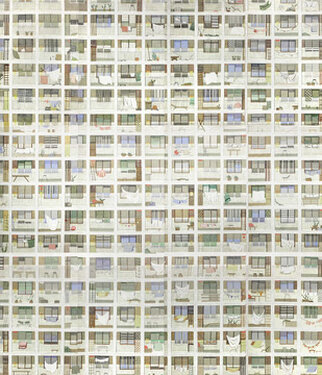 2022 - polychromo x s and charcoal on paper (20 sheets) - 150 x 130 cm