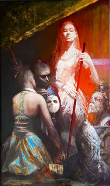 2023 - mixed media on wood - 150 x 92 cm