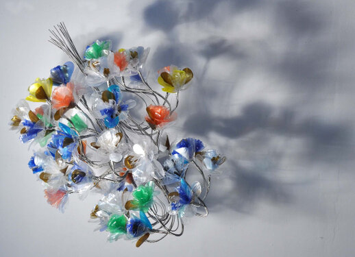 2016 - trash plastic bottles, wire