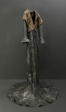 2013 - garbage bags, mink, yarn, sequines - approx. 220 cm h