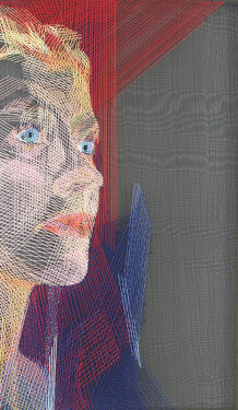 (Andreas Walser 1908-30)<br />2007 - yarn on organza - 50 x 30 cm