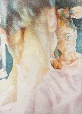 2005-07 - yarn on organza - 120 x 90 cm