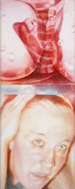 2005 - yarn on organza - 125 x 55 cm