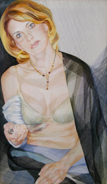 2008 - yarn on organza - 150 x 90 cm