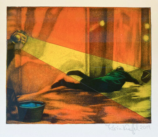 2019 - water colored etching on rag paper - 11,5 x 14,5 on 20 x 23 cm
