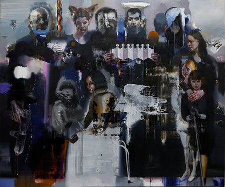 Rayk Goetze - Aufstellung<br />2023 - oil on canvas - 200 x 240 cm