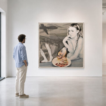 2013/19 - yarn and paper on organza - 160 x 160 cm