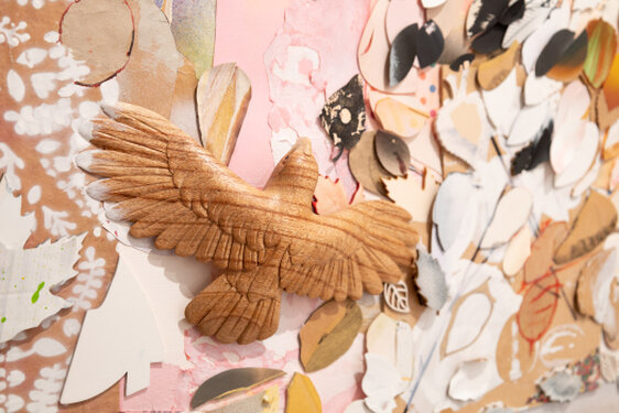 2024-25 - Mixed media: cut cardboard, acrylic on printed cotton paper, framed - 65 x 90 cm