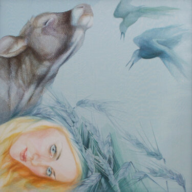 2012 - yarn on organza - 120 x 120 cm