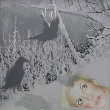 2013 - yarn and textile print on organza - 120 x 120 cm