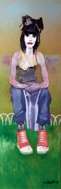 2015 - acrylic and charcoal on canvas - 150 x 50 cm 