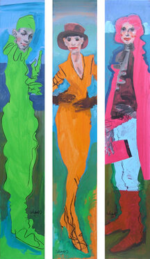 2007 - acrylic and charcoal on canvas - each 180 x 30 cm