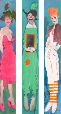 2005 - acrylic and charcoal on canvas  - each 180 x 30 cm