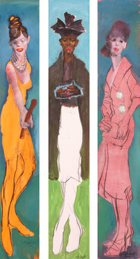 2005 - acrylic and charcoal on canvas  - each 180 x 30 cm