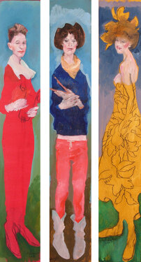 2005 - acrylic and charcoal on canvas  - each 180 x 30 cm
