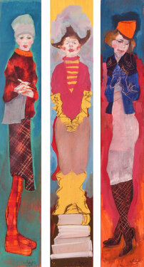 2005 - acrylic and charcoal on canvas  - each 180 x 30 cm