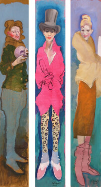 2005 - acrylic and charcoal on canvas  - each 180 x 30 cm