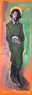 2000 - acrylic and gold on canvas - 200 x 70 cm 