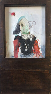 2022 - oil, acrylic, glas and wood - 44 x 24 x 4 cm