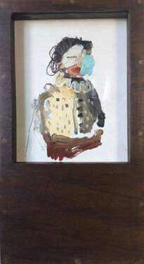 2022 - oil, acrylic, glas and wood - 44 x 24 x 4 cm
