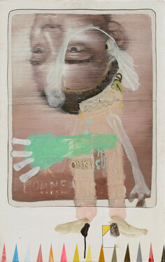 2021 - oil, acrylic, ink, wood and canvas - 86 x 55 x 3,5 cm