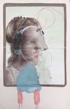2020 - oil, acrylic, ink on canvas and wood - 86 x 55 x 3,5 cm