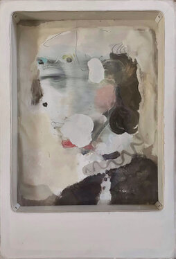 2020 - oil, acrylic, ink on canvas and wood - 67 x 45 x 6 cm