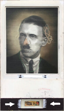2020 - oil, acrylic, ink, glas on cotton and wood - 183 x 108 x 3,5 cm