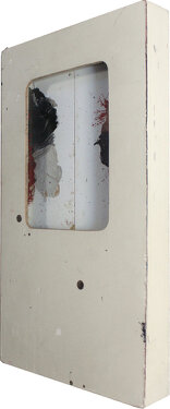 2018 - oil, acrylic, wood, glass and pecil - 47,5 x 26 x 4,5 cm