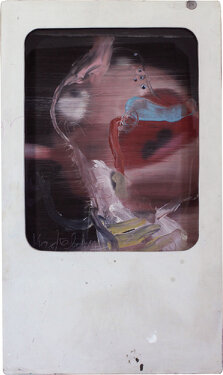 2018 - oil, canvas, acrylic, wood, glass and pecil - 68 x 38 x 5 cm