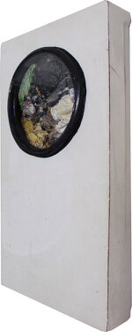 2018 - oil, canvas, acrylic, wood, glass and pecil - 47,5 x 26 x 6 cm
