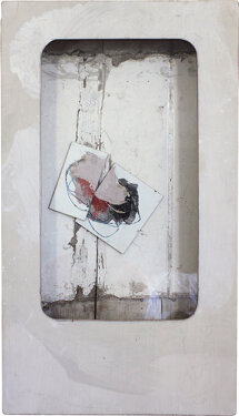 2018 - oil, acrylic, wood, glass and pecil - 75 x 42 x 8 cm