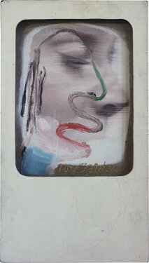 2018 - oil, canvas, acrylic, wood, glass and pecil - 68 x 38 x 5 cm