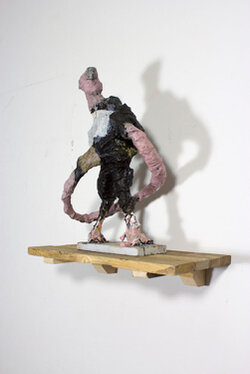 2017 - acryl, cotton, wood, metal  & sundries - 55 x 35 x 23 cm 