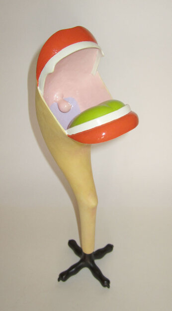 2018 - painted wood and bronze - h 39 cm