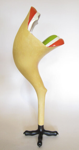 2018 - painted wood and bronze - h 39 cm