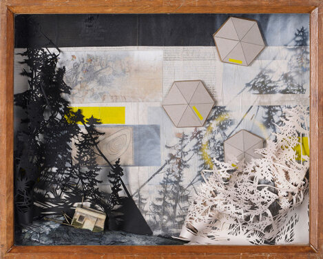 2016 -  mixed media in cabinet - 40 x 50 x 7 cm