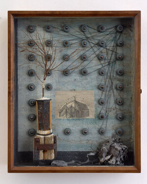 2015 - papercut, mixed media in cabinet - 51 x 42 x 6 cm