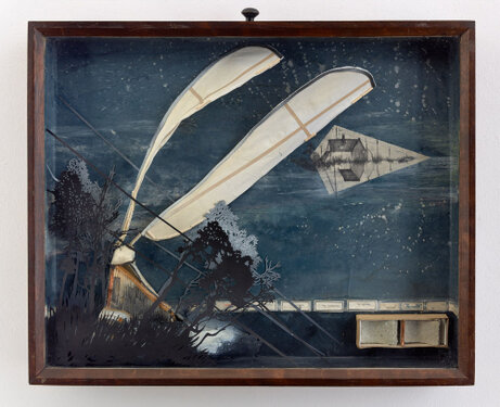 2014 - papercut, mixed media in cabinet - 41 x 51 x 6 cm