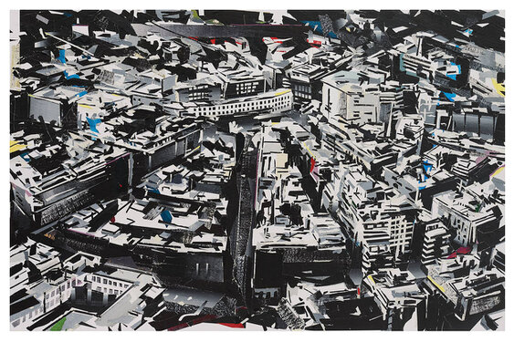 2020 - Acrylic, tape, varnish on forex - 100 x 156 cm