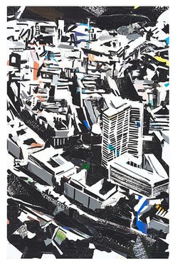 2018 - Acrylic, tape, varnish on forex - 68 x 45 cm
