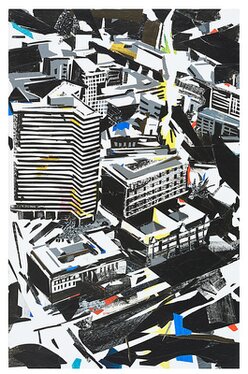 2018 - Acrylic, tape, varnish on forex - 68 x 45 cm