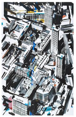 2018 - Acrylic, tape, varnish on forex - 156 x 100 cm