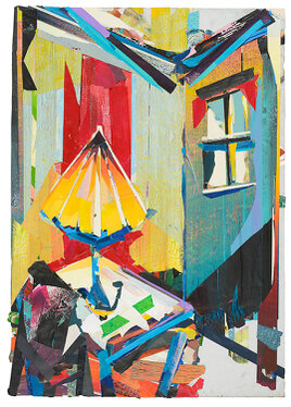 2015 - Acrylic, tape, varnish on kapa - 100 x 70 cm