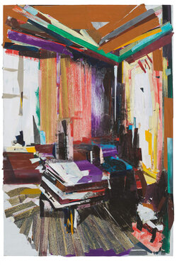2013 - Acrylic, tape, varnish on kapa - 140 x 95 cm