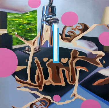 2017 - oil and acrylic on canvas - 95 x 95 cm