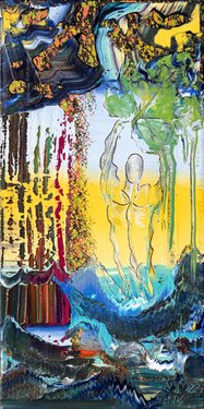2023 - oil on nettle - 60 x 30 cm