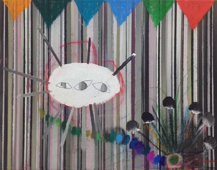 2018 - acrylic, pastel and pencil on canvas - 35 x 45 cm